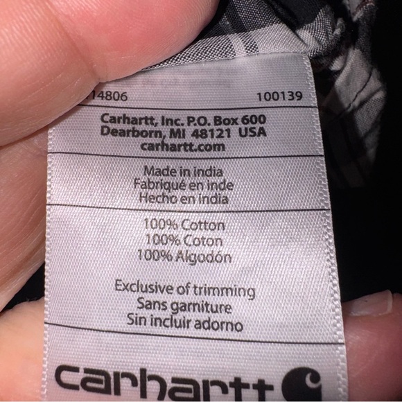 Carhartt Men’s Short Sleeve Button Down Casual Plaid Shirt Relaxed Fit Large‎ - Picture 4 of 5